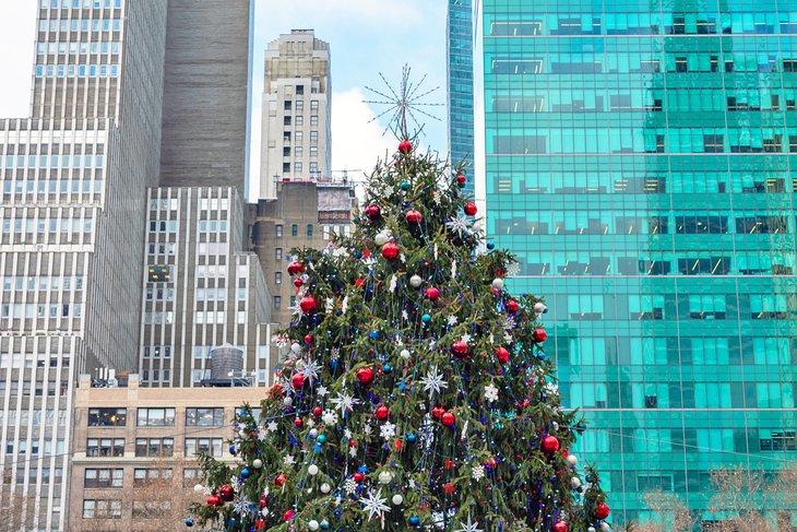 Árbol de Navidad en Bryant Park de Manhattan