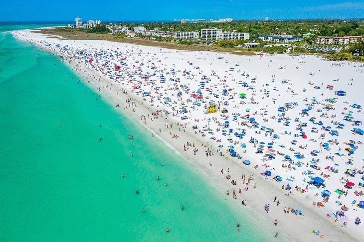 Vista aérea de la playa Siesta Key
