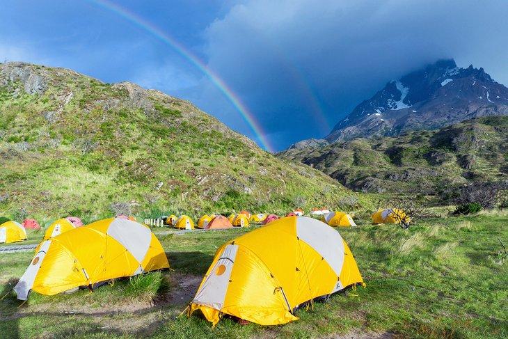 Campsite at Paine Grande on the W Trek