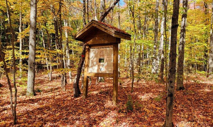 Cartel al inicio del sendero del Lago de los Bosques