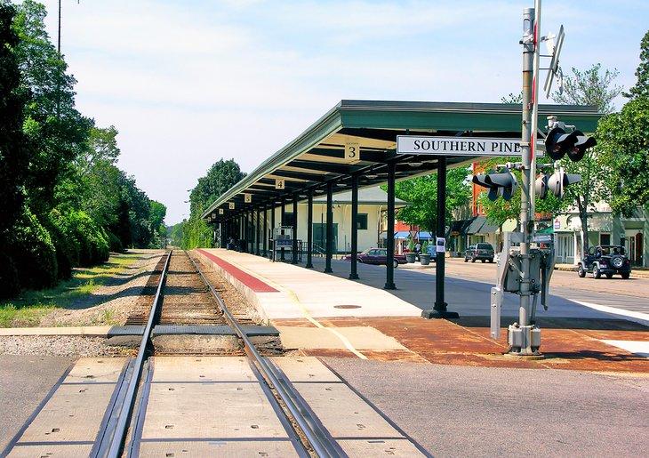 Vías de tren en Southern Pines
