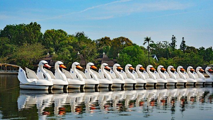 Pédalos à la plage d'Ancol, Jakarta