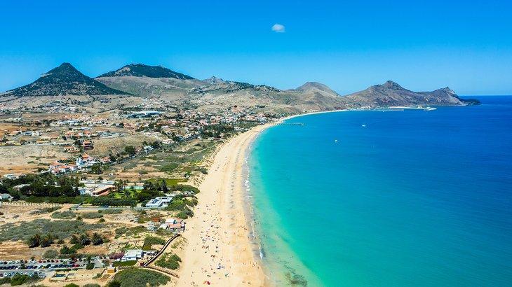 Vista aérea de la Playa de Porto Santo