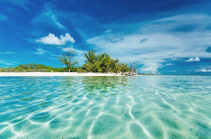 Aguas cristalinas en Bimini, Bahamas