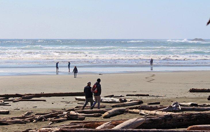 Personas en Combers Beach en invierno