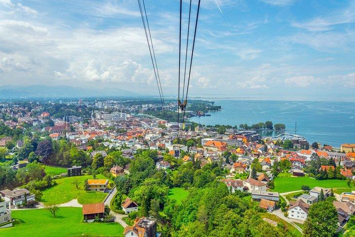 Vue de Bregenz depuis un téléphérique Pfänderbahn
