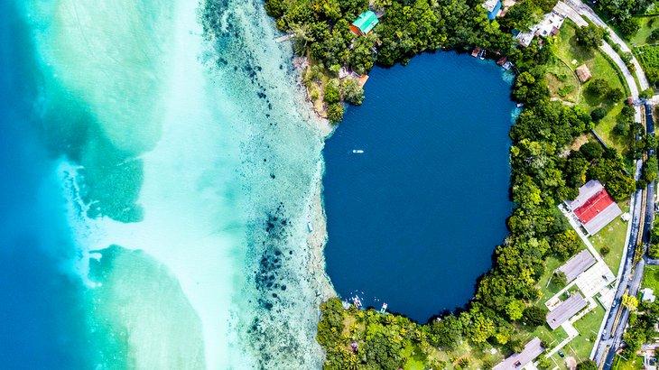 Vista aérea de Laguna de Bacalar