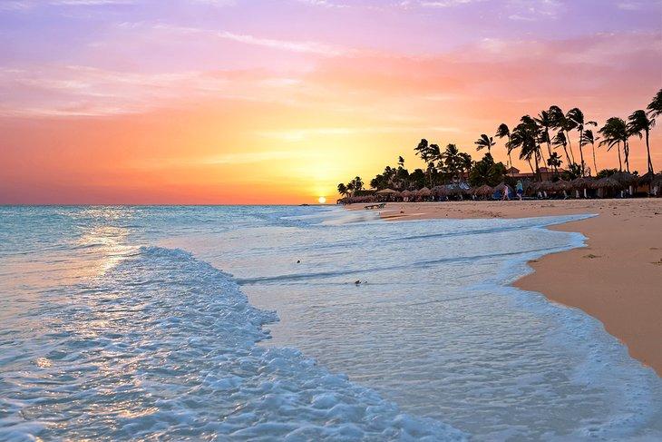 Playa Druif al atardecer