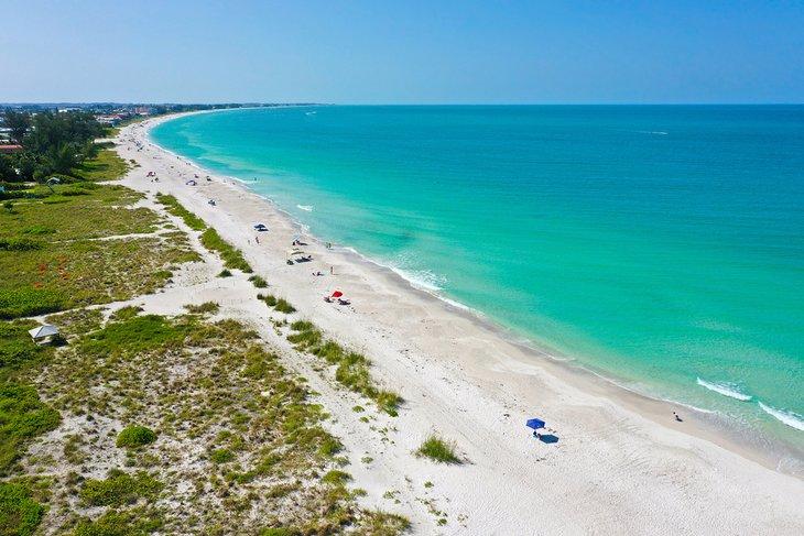 Belle plage sur l'île Anna Maria, Floride