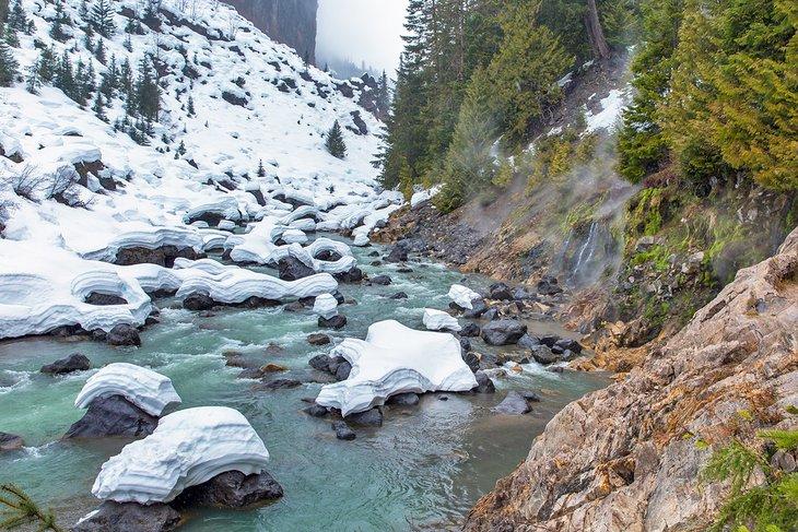 Keyhole Hot Springs en invierno