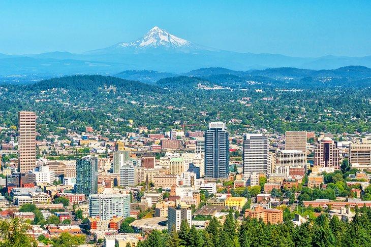 Vista del centro de Portland desde la Mansión Pittock