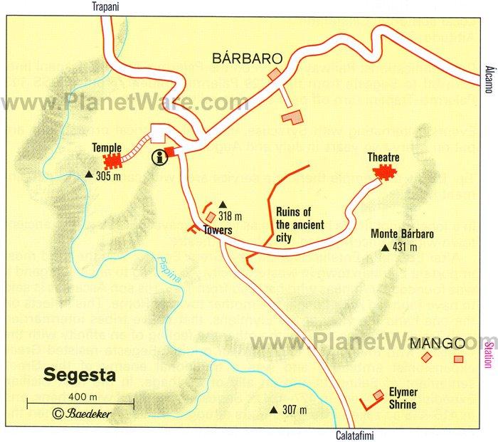 Ségesta - Carte du site