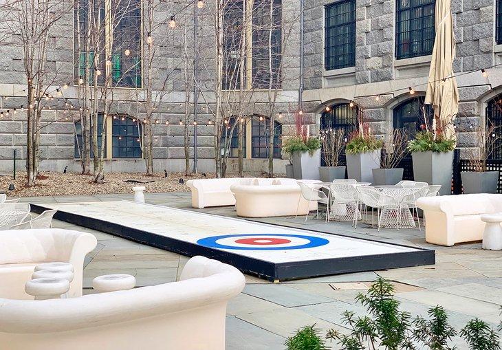 Curling al aire libre en Boston