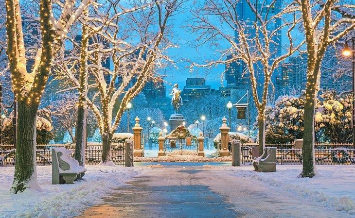 Jardín Público de Boston en invierno