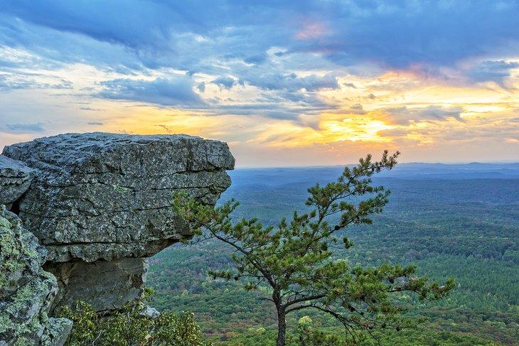Blick vom Cheaha Mountain bei Sonnenuntergang