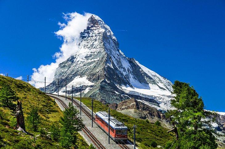 Tren cremallera Gornegrat Bahn y el Matterhorn