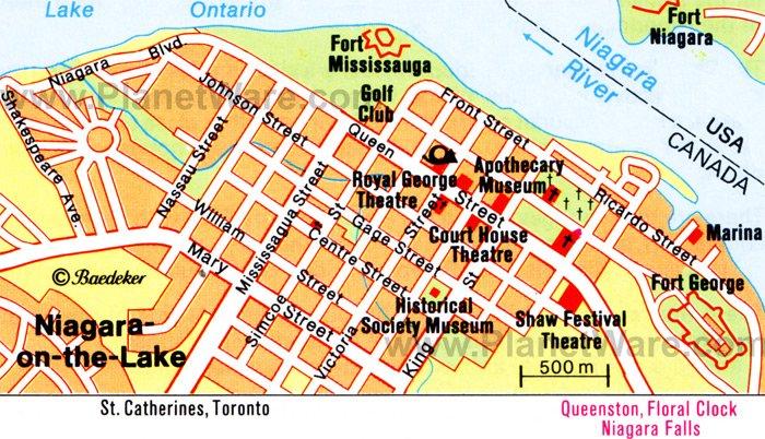 Mapa de Niagara-on-the-Lake - Atracciones Turísticas