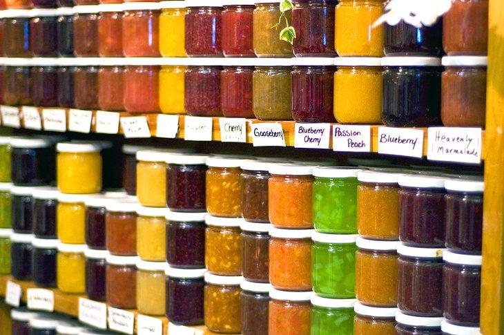 Mermeladas y conservas a la venta en St. Jacob's