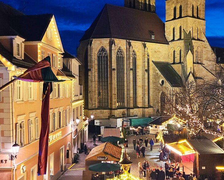 Noche en Esslingen en invierno