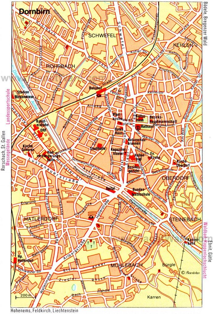 Mapa de Dornbirn - Atracciones Turísticas