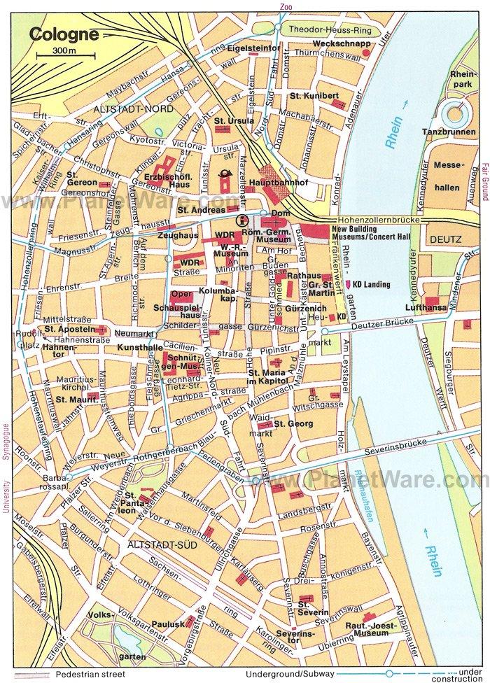 Mapa de Colonia - Atracciones Turísticas