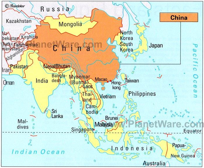 Mapa de China - Países Vecinos