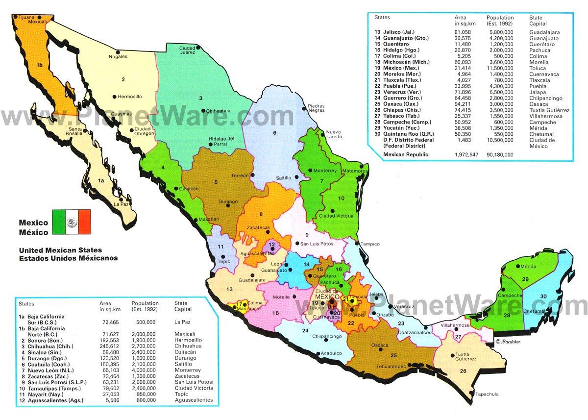 Carte des États Mexicains