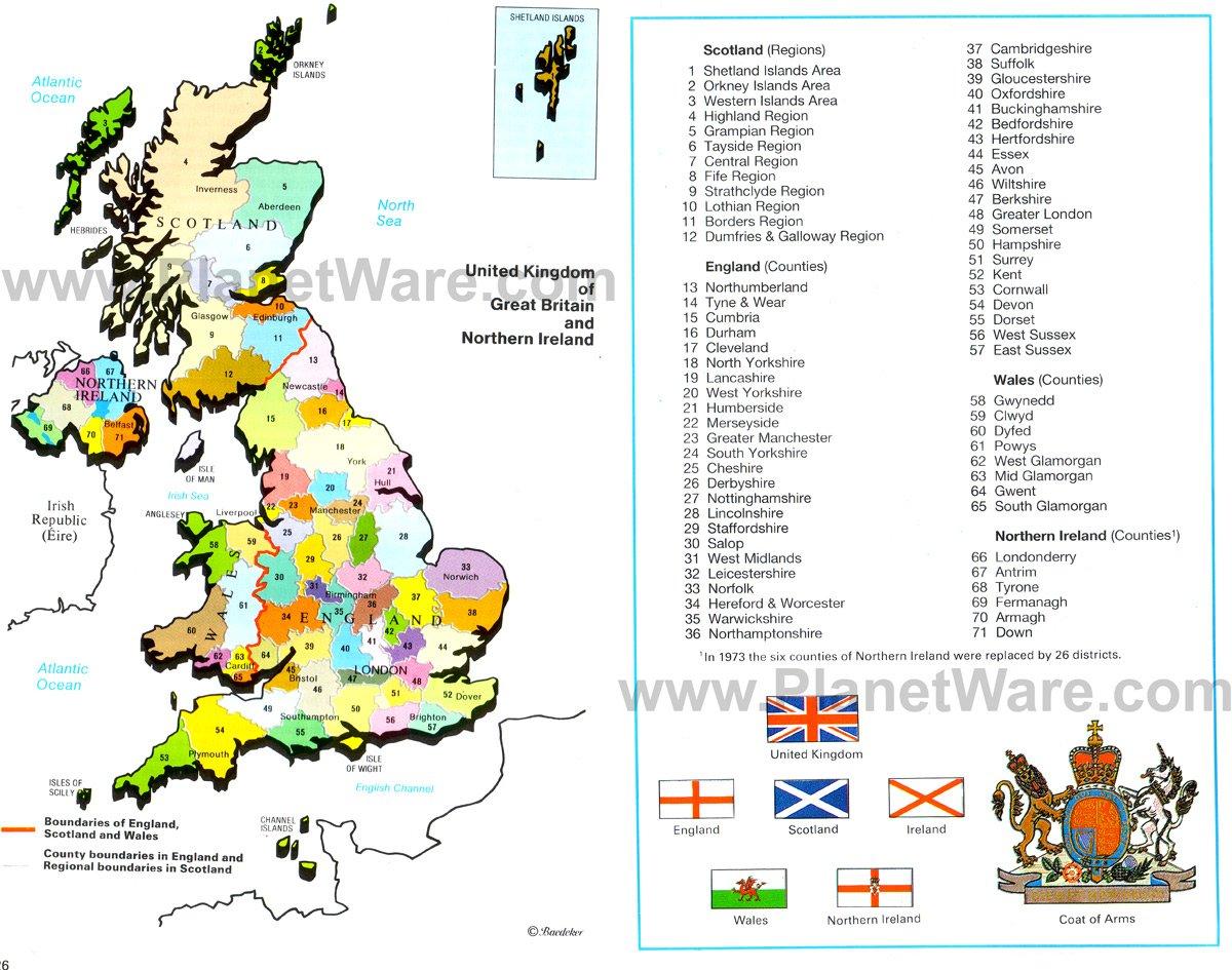 Mapa del Reino Unido de Gran Bretaña e Irlanda del Norte