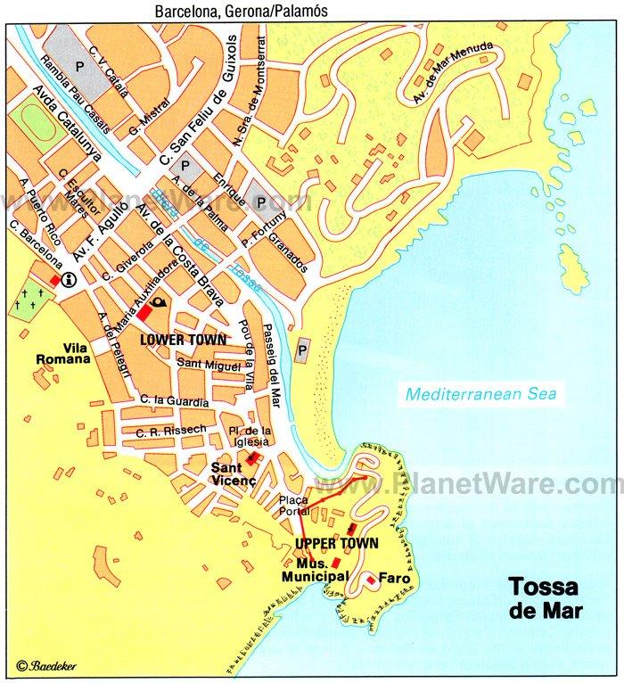 Karte von Tossa de Mar