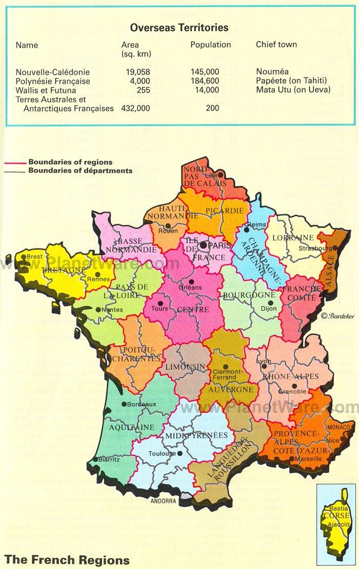 Carte des régions françaises