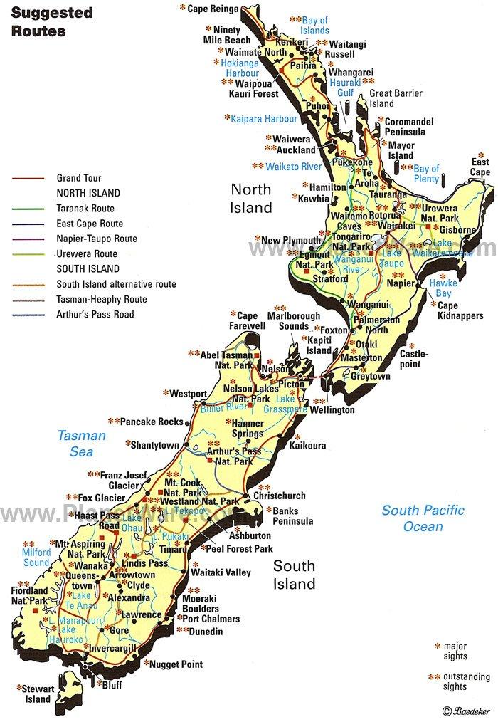 Mapa de Nueva Zelanda