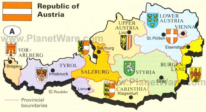 Karte der Republik Österreich