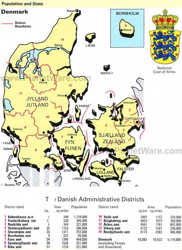 Karte von Dänemark